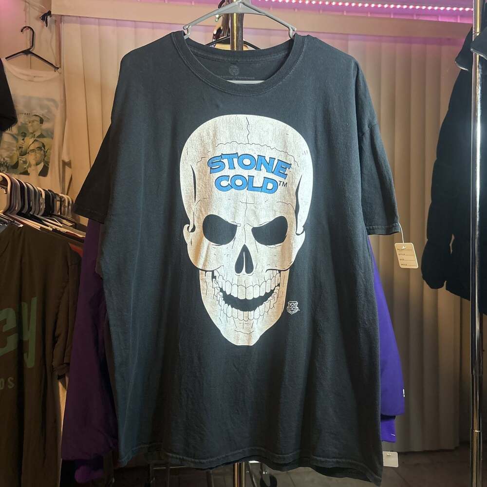 Official WWE Stone Cold Steve Austin 3:16 Skull Black Graphic T-Shirt